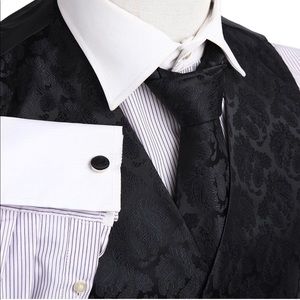 Black Designer Vest Set